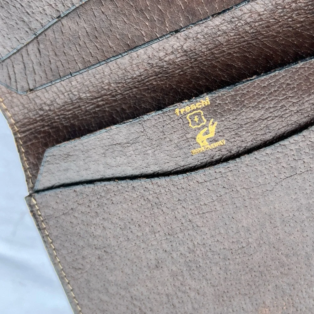 Vintage Italian Leather Bag “Freschi” Stamp – Genuine Leather –